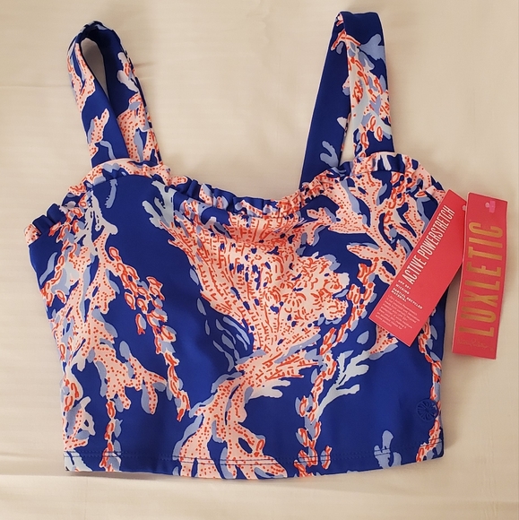 NWT Lilly Pulitzer UPF 50+ Luxletic Zahara Ruffle Sports Bra XXS - Picture 3 of 12